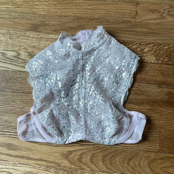 Victoria's Secret Floral Lace Turtleneck Underlined Bra Blush Pink 34B #0096 - Picture 2 of 6